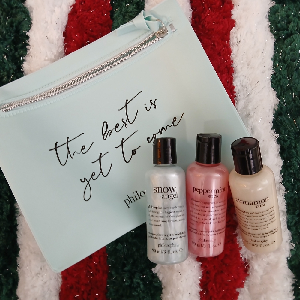 Philosophy Shampoo/Shower Gel/Bubble Bath Set With Zipper Pouch